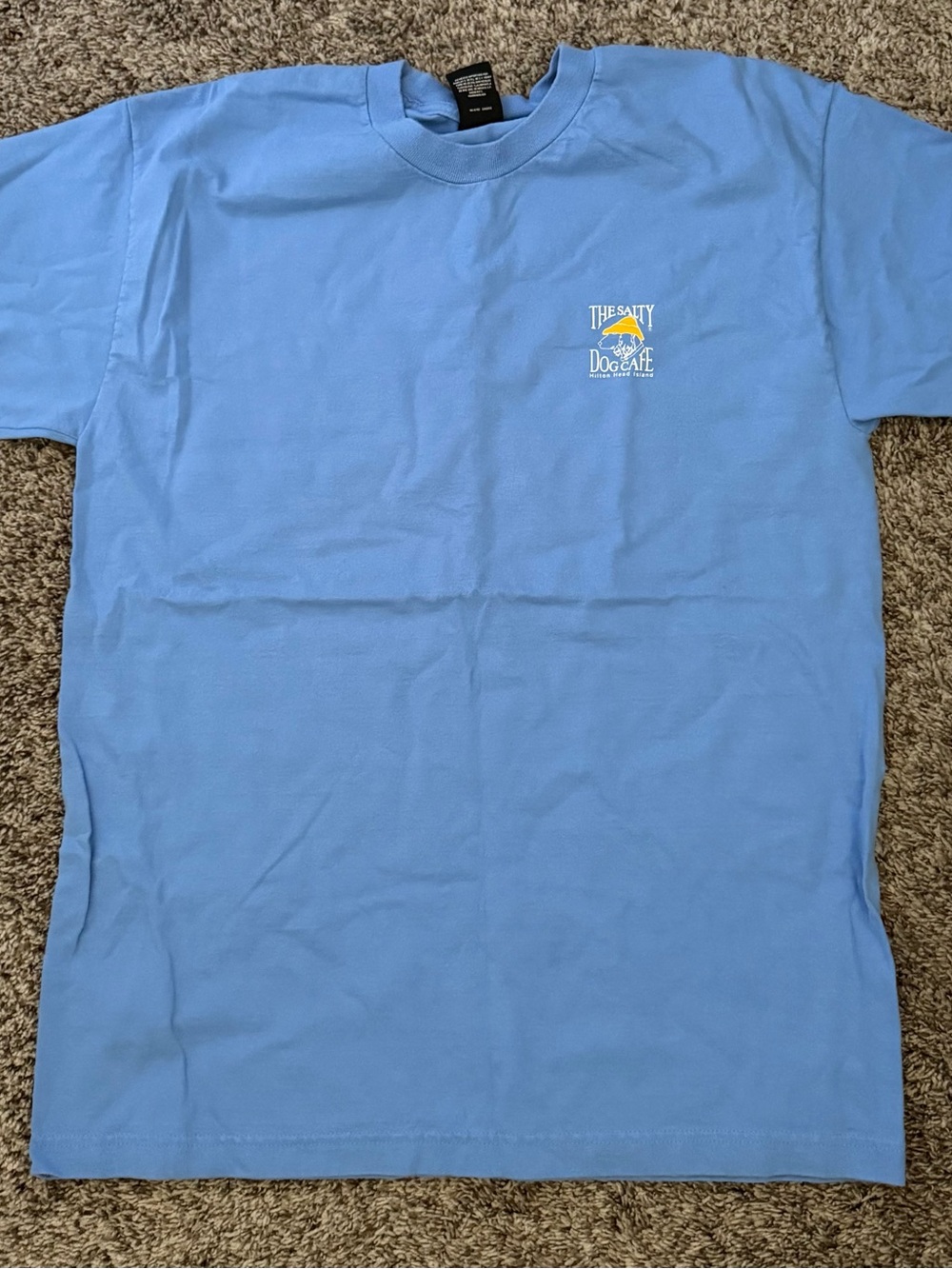 Salty Dog Hanes Light Blue Short-Sleeve Tee with Small Chest Logo
